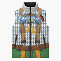 Oktoberfest Sleeveless Puffer Jacket Beer Festival Spirit Lederhosen Costume Style - Wonder Print Shop