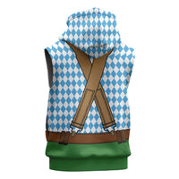 Oktoberfest Sleeveless Zip Hoodie Beer Festival Spirit Lederhosen Costume Style - Wonder Print Shop