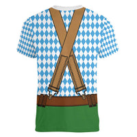 Oktoberfest Women V-Neck T-Shirt Beer Festival Spirit Lederhosen Costume Style - Wonder Print Shop