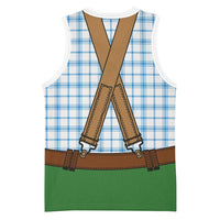 Bavarian Lederhosen Costume Style Basketball Jersey Blue Caro Pattern - Wonder Print Shop