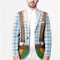 Bavarian Lederhosen Costume Style Blazer Blue Caro Pattern - Wonder Print Shop