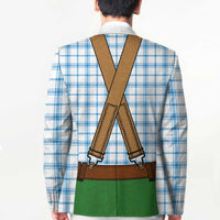 Bavarian Lederhosen Costume Style Blazer Blue Caro Pattern - Wonder Print Shop