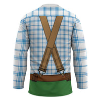 Bavarian Lederhosen Costume Style Hockey Jersey Blue Caro Pattern - Wonder Print Shop