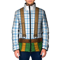 Bavarian Lederhosen Costume Style Padded Jacket Blue Caro Pattern - Wonder Print Shop