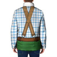 Bavarian Lederhosen Costume Style Padded Jacket Blue Caro Pattern - Wonder Print Shop