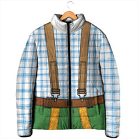 Bavarian Lederhosen Costume Style Padded Jacket Blue Caro Pattern - Wonder Print Shop