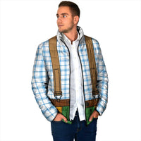 Bavarian Lederhosen Costume Style Padded Jacket Blue Caro Pattern - Wonder Print Shop