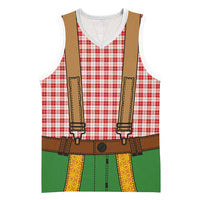 Bavarian Lederhosen Costume Style Basketball Jersey Red Caro Pattern - Wonder Print Shop