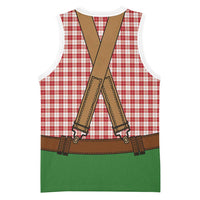 Bavarian Lederhosen Costume Style Basketball Jersey Red Caro Pattern - Wonder Print Shop