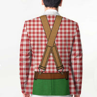 Bavarian Lederhosen Costume Style Blazer Red Caro Pattern - Wonder Print Shop