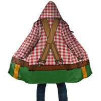 Bavarian Lederhosen Costume Style Cloak Red Caro Pattern - Wonder Print Shop