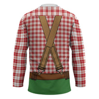 Bavarian Lederhosen Costume Style Hockey Jersey Red Caro Pattern - Wonder Print Shop