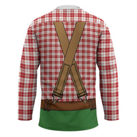 Bavarian Lederhosen Costume Style Hockey Jersey Red Caro Pattern - Wonder Print Shop