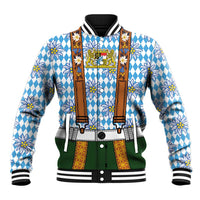 Bavarian Lederhosen Costume Style Baseball Jacket Edelweiss Rautenflagge Pattern - Wonder Print Shop