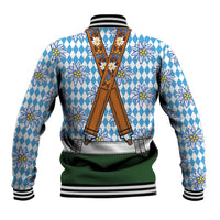 Bavarian Lederhosen Costume Style Baseball Jacket Edelweiss Rautenflagge Pattern - Wonder Print Shop