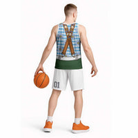 Bavarian Lederhosen Costume Style Basketball Jersey Edelweiss Rautenflagge Pattern - Wonder Print Shop