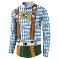 Bavarian Lederhosen Costume Style Button Sweatshirt Edelweiss Rautenflagge Pattern - Wonder Print Shop