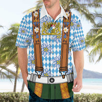 Bavarian Lederhosen Costume Style Hawaiian Shirt Edelweiss Rautenflagge Pattern - Wonder Print Shop