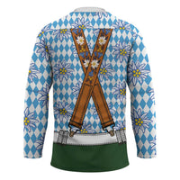 Bavarian Lederhosen Costume Style Hockey Jersey Edelweiss Rautenflagge Pattern - Wonder Print Shop