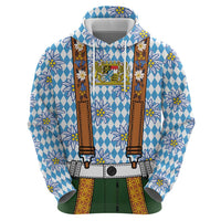 Bavarian Lederhosen Costume Style Hoodie Edelweiss Rautenflagge Pattern - Wonder Print Shop