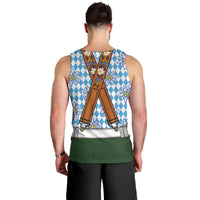 Bavarian Lederhosen Costume Style Men Tank Top Edelweiss Rautenflagge Pattern - Wonder Print Shop