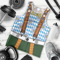 Bavarian Lederhosen Costume Style Men Tank Top Edelweiss Rautenflagge Pattern - Wonder Print Shop