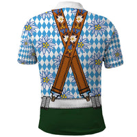 Bavarian Lederhosen Costume Style Polo Shirt Edelweiss Rautenflagge Pattern - Wonder Print Shop