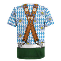 Bavarian Lederhosen Costume Style Rugby Jersey Edelweiss Rautenflagge Pattern - Wonder Print Shop