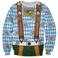 Bavarian Lederhosen Costume Style Sweatshirt Edelweiss Rautenflagge Pattern - Wonder Print Shop