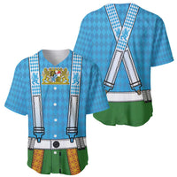 Bavarian Lederhosen Costume Style Baseball Jersey Lions Rautenflagge Pattern - Wonder Print Shop