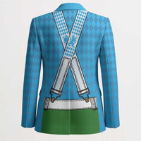 Bavarian Lederhosen Costume Style Blazer Lions Rautenflagge Pattern - Wonder Print Shop