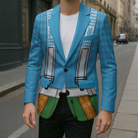 Bavarian Lederhosen Costume Style Blazer Lions Rautenflagge Pattern - Wonder Print Shop