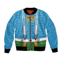 Bavarian Lederhosen Costume Style Bomber Jacket Lions Rautenflagge Pattern - Wonder Print Shop