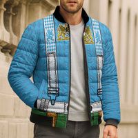 Bavarian Lederhosen Costume Style Bomber Puffer Jacket Lions Rautenflagge Pattern - Wonder Print Shop