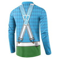 Bavarian Lederhosen Costume Style Button Sweatshirt Lions Rautenflagge Pattern - Wonder Print Shop