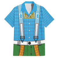 Bavarian Lederhosen Costume Style Hawaiian Shirt Lions Rautenflagge Pattern - Wonder Print Shop