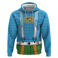 Bavarian Lederhosen Costume Style Hoodie Lions Rautenflagge Pattern - Wonder Print Shop