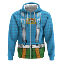 Bavarian Lederhosen Costume Style Hoodie Lions Rautenflagge Pattern - Wonder Print Shop