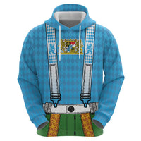 Bavarian Lederhosen Costume Style Hoodie Lions Rautenflagge Pattern - Wonder Print Shop