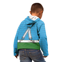 Bavarian Lederhosen Costume Style Kid Hoodie Lions Rautenflagge Pattern - Wonder Print Shop