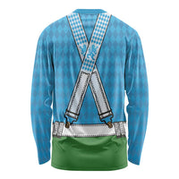 Bavarian Lederhosen Costume Style Long Sleeve Shirt Lions Rautenflagge Pattern - Wonder Print Shop