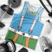 Bavarian Lederhosen Costume Style Men Tank Top Lions Rautenflagge Pattern - Wonder Print Shop