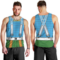 Bavarian Lederhosen Costume Style Men Tank Top Lions Rautenflagge Pattern - Wonder Print Shop