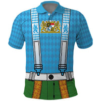 Bavarian Lederhosen Costume Style Polo Shirt Lions Rautenflagge Pattern - Wonder Print Shop