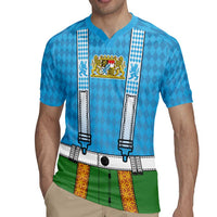 Bavarian Lederhosen Costume Style Rugby Jersey Lions Rautenflagge Pattern - Wonder Print Shop
