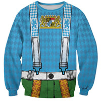 Bavarian Lederhosen Costume Style Sweatshirt Lions Rautenflagge Pattern - Wonder Print Shop