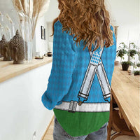 Bavarian Lederhosen Costume Style Women Casual Shirt Lions Rautenflagge Pattern - Wonder Print Shop