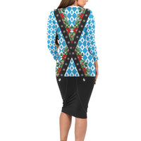 German Christmas Family Matching Long Sleeve Bodycon Dress and Hawaiian Shirt Lederhosen Weihnachten Style with Bavaria Pattern - Wonder Print Shop