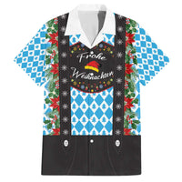 German Christmas Family Matching Off The Shoulder Long Sleeve Dress and Hawaiian Shirt Lederhosen Weihnachten Style with Bavaria Pattern - Wonder Print Shop