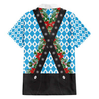 German Christmas Family Matching Off Shoulder Maxi Dress and Hawaiian Shirt Lederhosen Weihnachten Style with Bavaria Pattern - Wonder Print Shop